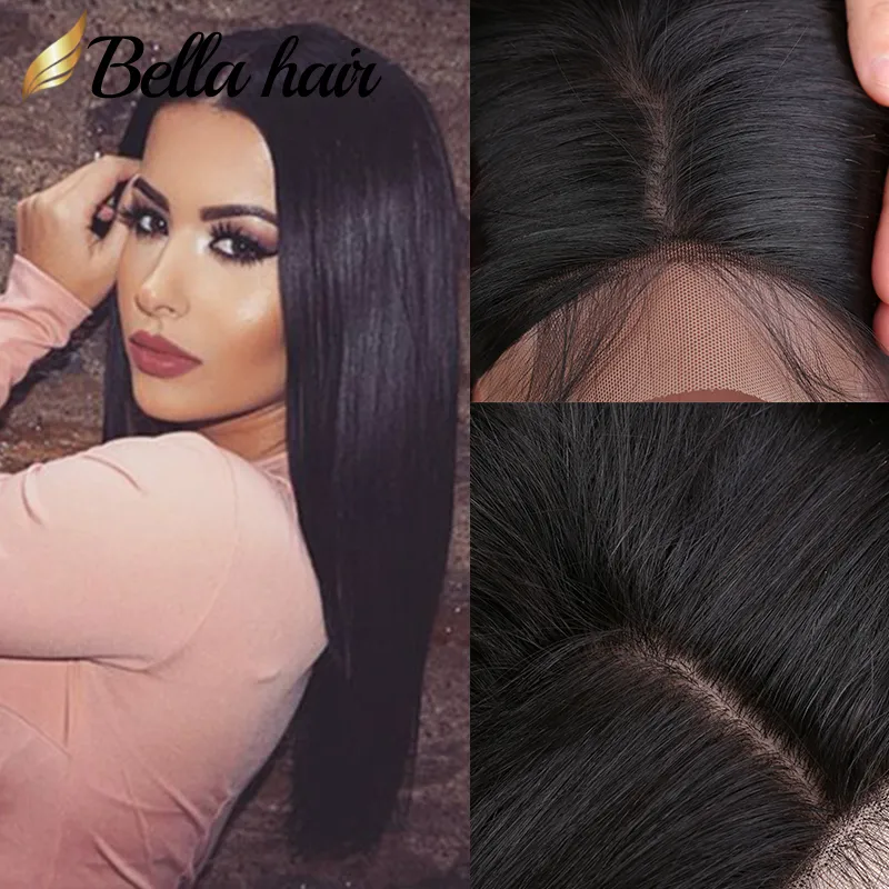 Silk Base Closure 4x4 Silkeslen Straight Brasilian Malaysian Peruvian Indian Virgin Human Hair Natural Color Hair Extensions Bellahair