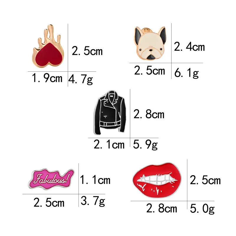 2018 Loving pet dog clothes lips letters Brooch Pins Collar Bag Jacket Brooches Jewelry For Women Girl