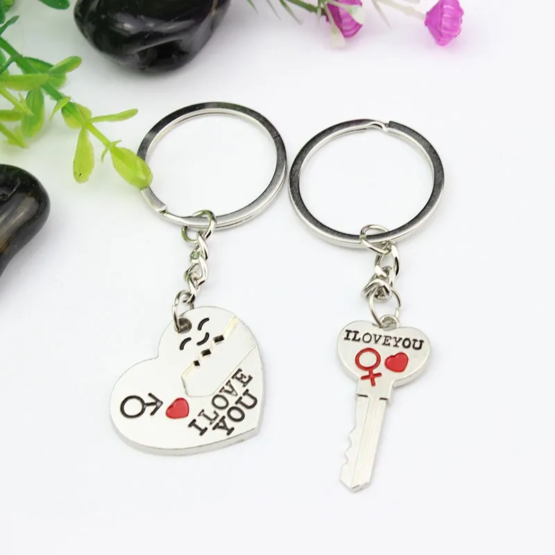 e Couple je t'aime lettre porte-clés coeur porte-clés argenté amoureux amour porte-clés Souvenirs Valentine039s jour gif ln97179241858