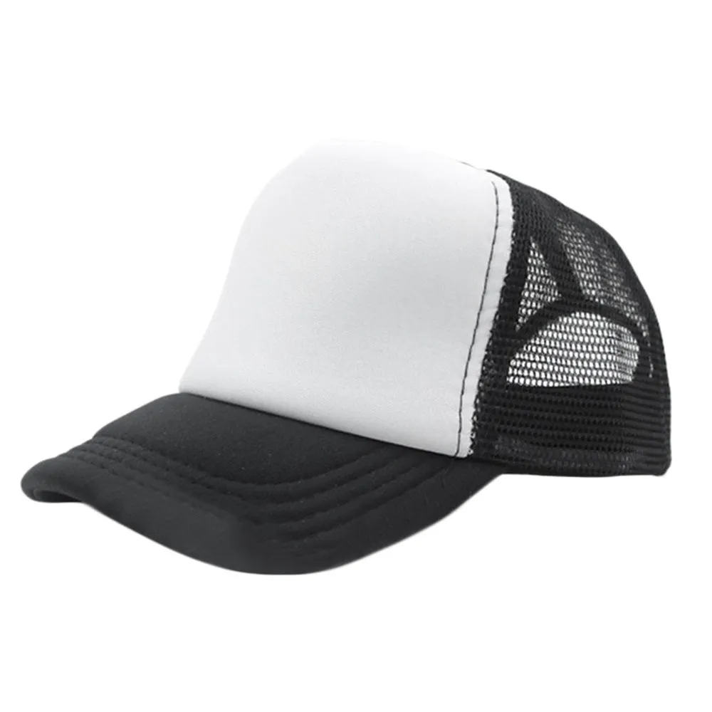 13 färg sommar mode röd svart vanlig trucker mesh hatt snapback blank baseball cap justerbar storlek