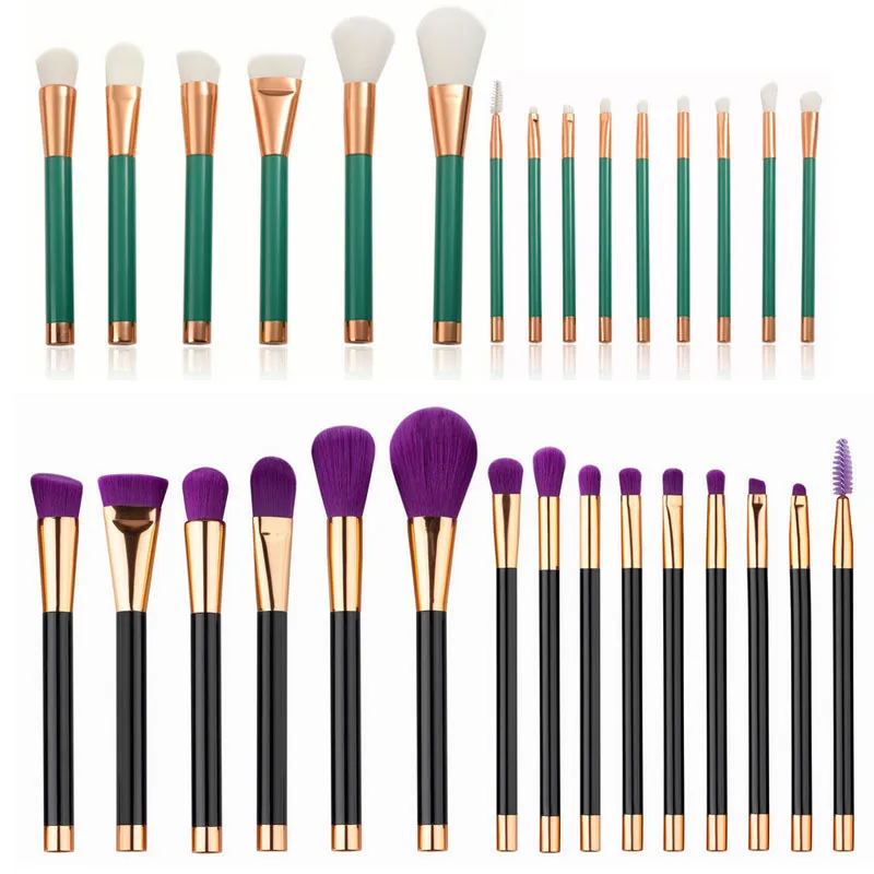 15.PCS Makeup Brushes Set Professionell Pulver Foundation Ögonskugga Ögonfransar Läppborste Kosmetik Borste Kit Skönhet Verktyg Maquiagem
