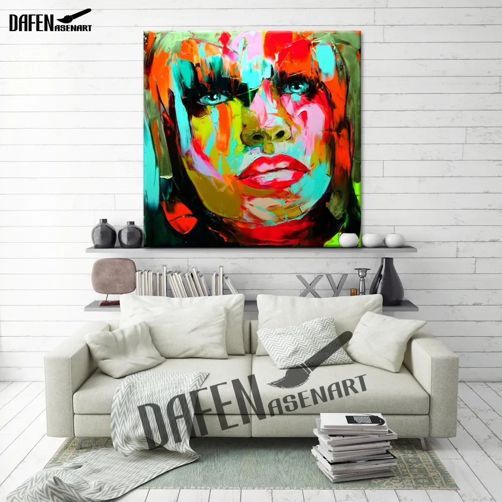 Sexy Red Lips Hand painted Oil Picture on Canvas Palette Knife Figure Woman Painting Home Living Wall Decor