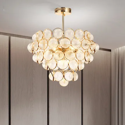 Lampadari moderni a LED Apparecchio per luci Lampadario in oro americano Casa Soggiorno interno Sfere di vetro Lampada a sospensione 3 Colore chiaro bianco Dimmerabile