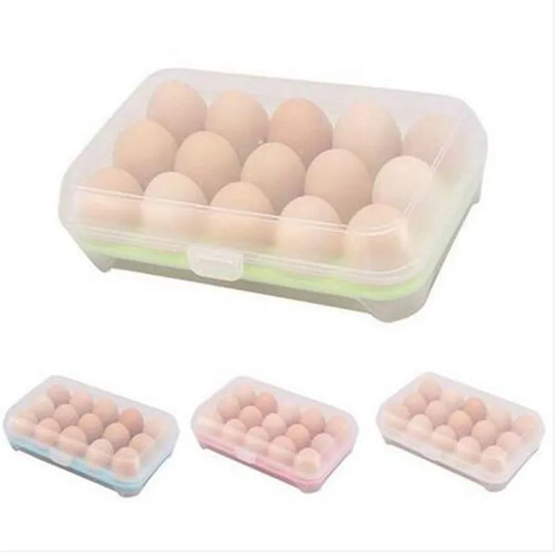 Caja de almacenamiento de huevos para refrigerador, caja de 15 huevos, cajas de almacenamiento, organización de almacenamiento de cocina