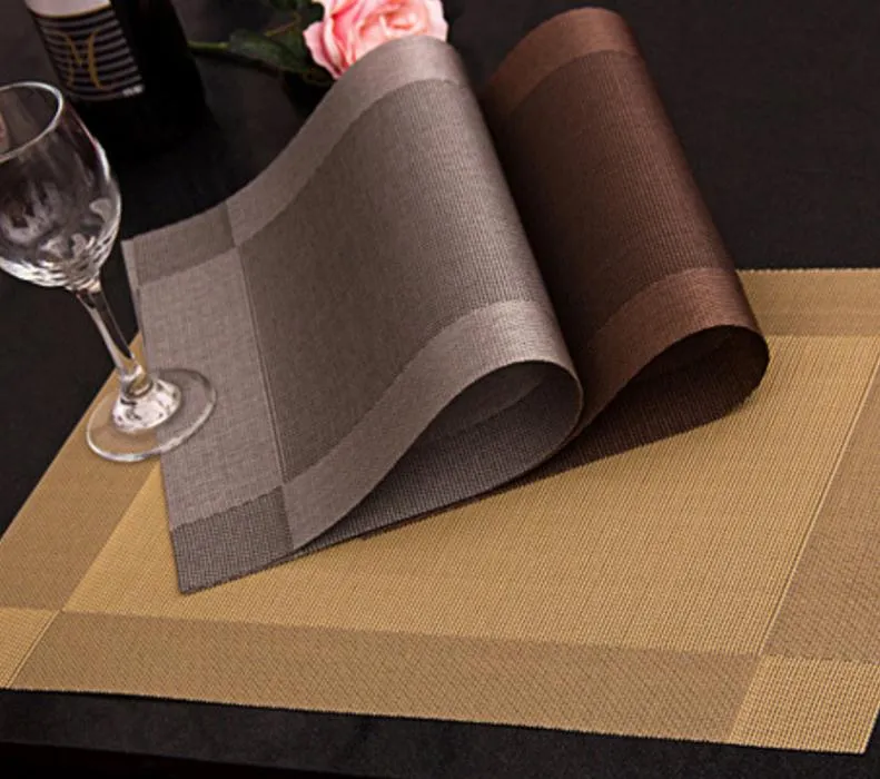 Placemats 빨 수있는 PVC 다 이닝 테이블 매트 5 색 SN206의 부엌 테이블 세트에 대 한 내열성 지속 가능한 짠 비닐 장소 매트