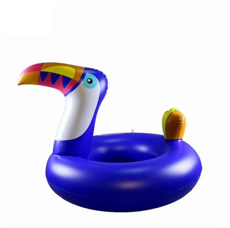 120cm*90cm kids Giant Inflatable Toucan Swim seat Ring floating animals swim ring chair swimming pool mattress lounge toys