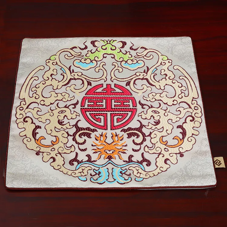 Дракон роскошные китайские шелковые ткани салфетки обеденный стол плита коврик чаша большой квадрат изолированный коврик защитный коврик размер 33x33cm