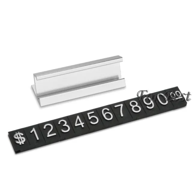 Gratis frakt Smycken Pris Display Etikett Tagg Justerbart antal Counter Cube Dollar Sign med basstativ 00-9 $
