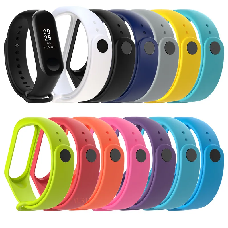 NEW Colorful Silicone Alternative Strap for Xiaomi Mi Band 3 smart Wristband replacement Wrist band Belt