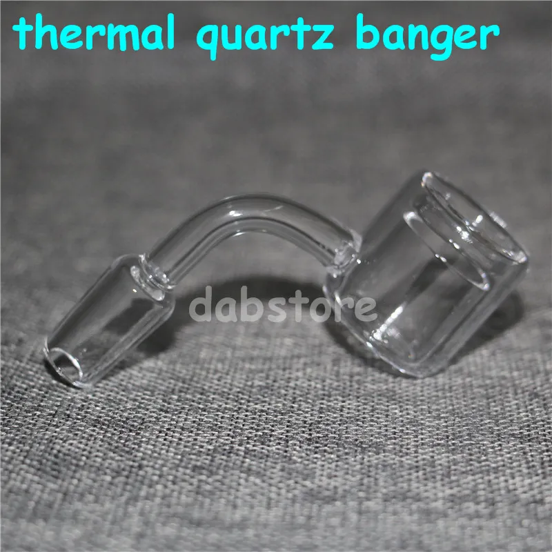 XXL thermique Banger Quartz Nail 10mm 14mm 18mm Homme Double Tube 100% Quartz thermique Banger Pour verre bulleur bong