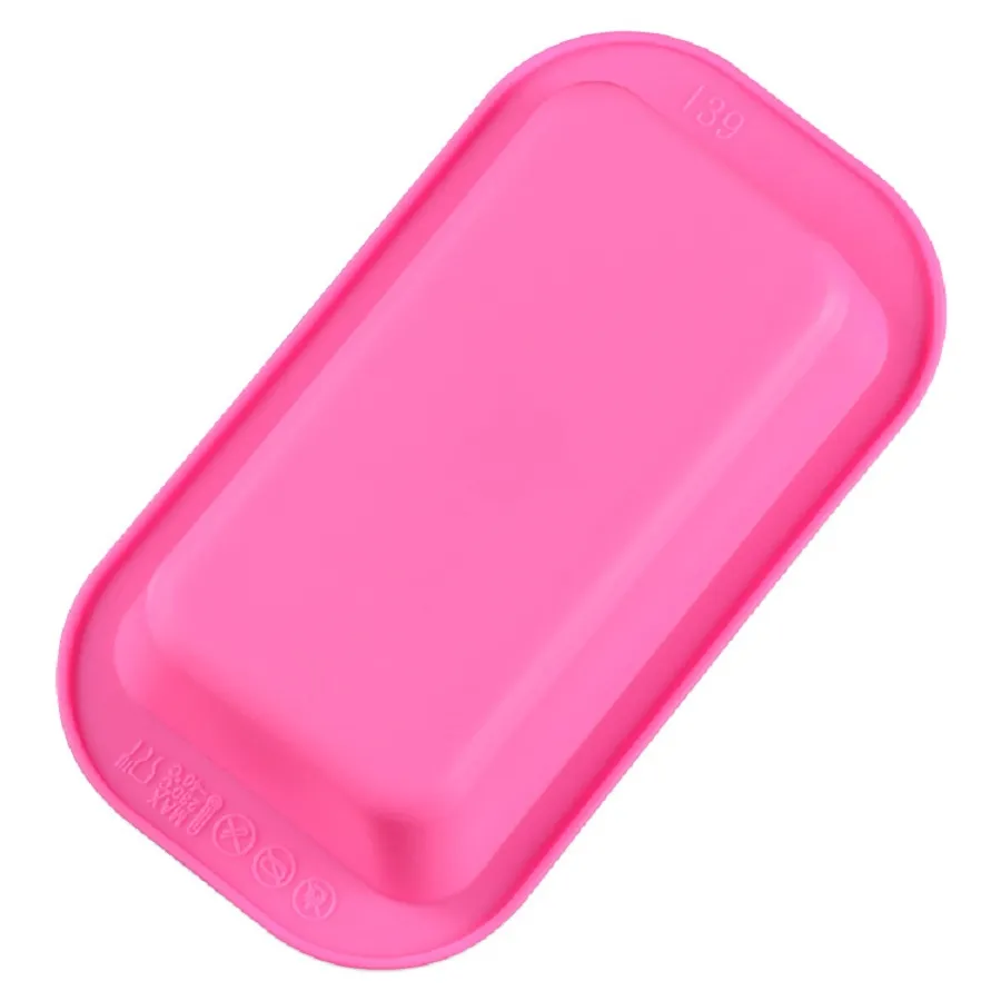 Stampo in silicone pane tostato rettangolare, fondo liscio, stampo tortiera, strumento di cottura, fai da te, fondente, mousse di pane, teglia