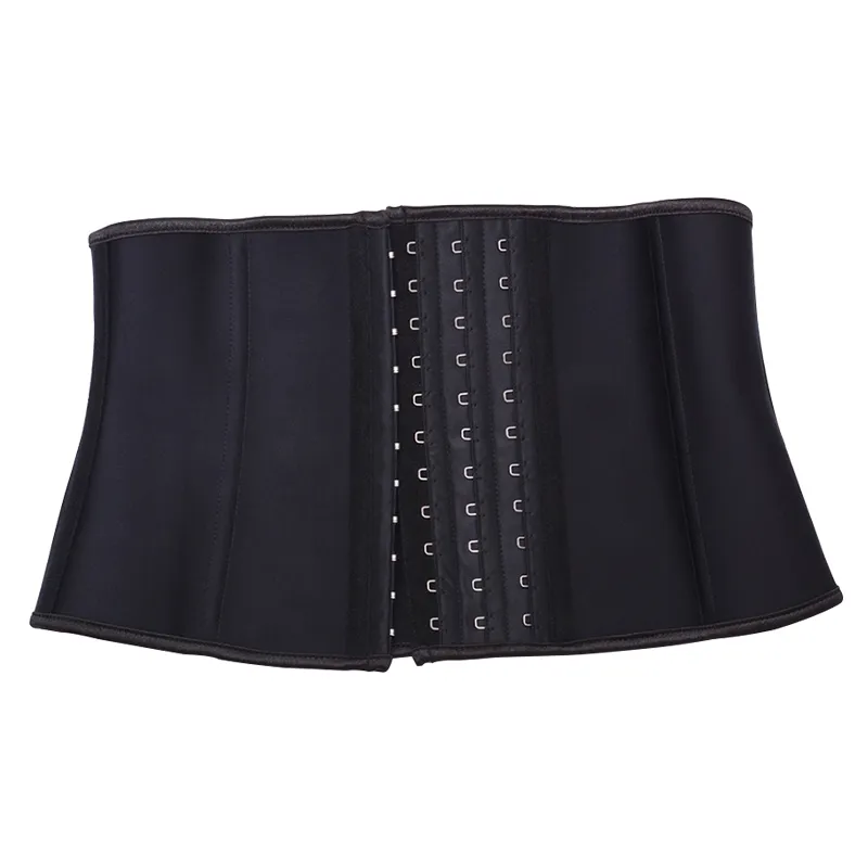 22cm 짧은 라텍스 허리 트레이너 코르셋 9 강철 뼈 운동 허리 Cincher Women Slim Body Shaper Girdles Corsets 9052b