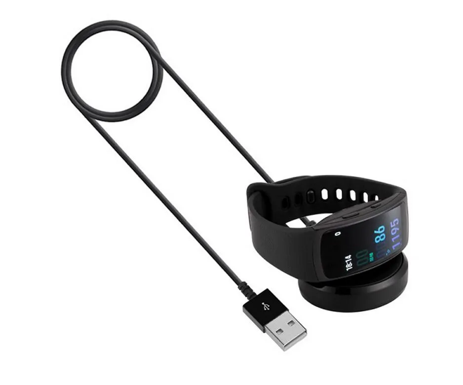 Fit 2 SM R360 USB Laddare Laddningsdocka Vagga för Samsung Gear Fit2 Pro SM-R360 Smart Watch Band Cable Cord Charge Base Station