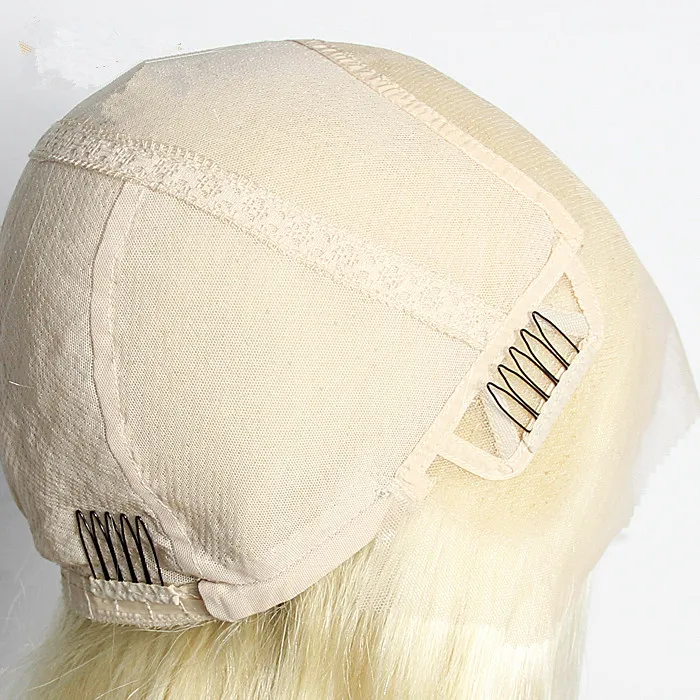 Высокая человеческая блондинка 613 Virgin Remy Remy Бразильские мягкие волосы кружева передние полные кружева гладкие прямые парики 130% Днести натуральный черный цвет