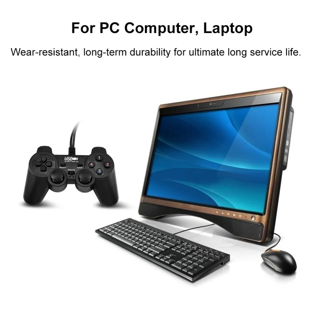 Pc Dual Controllers Universal USB Wired Game Controllers Double Shock... From Sellerbest ...