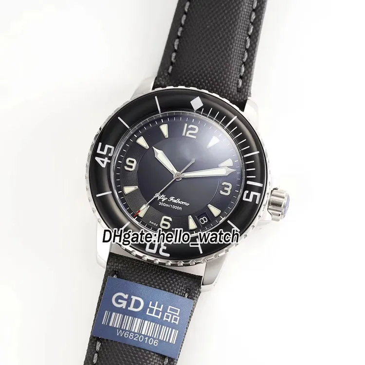 Nuovi cinquanta Fathoms a buon mercato 50 Fathoms 5015113052 Giappone Miyota 8215 Dialcero nero automatico orologio cinghia di cuoio Sport ad alta qualità2849535