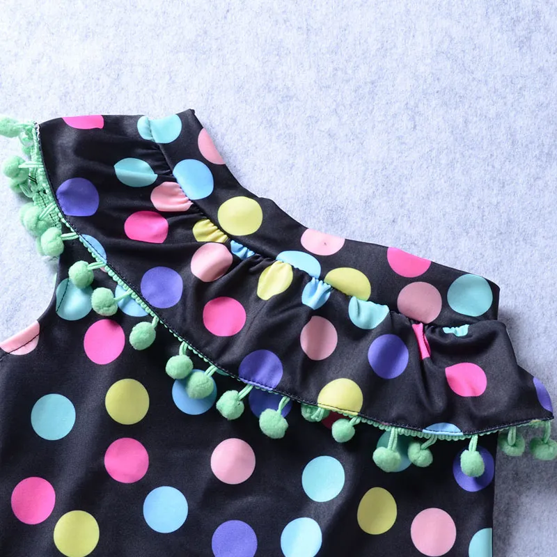 2 styles baby dot one-pièce et bikinis maillot de bain enfants sans bretelles filets de feuilles de feuilles de feuilles