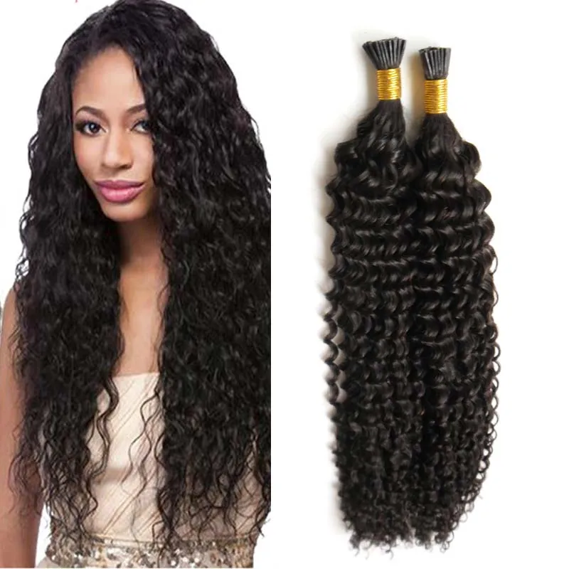 Natural Curly Wave Capsules Keratin Pre Bonded Hair 100g 1g/Strand 100g Pre Bonded Nail I Tip Keratin Fusion Made Remy Human Hair