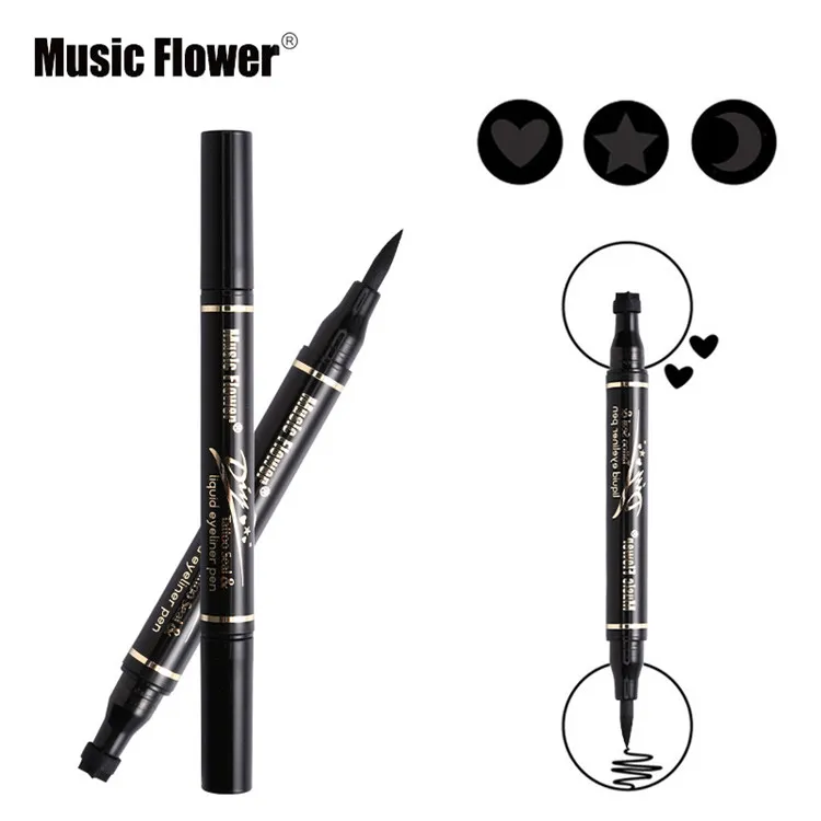 Wasserdichte Musikblume Schwarzer Flüssiger Eyeliner + Tattoo Seal ..., image size:750x750