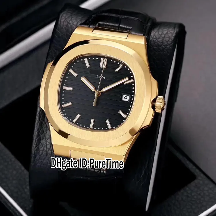 New Classic 5711J oro giallo 18 carati quadrante bianco 40mm A2813 orologio automatico da uomo orologi sportivi pelle marrone i economici Puretime P280f6