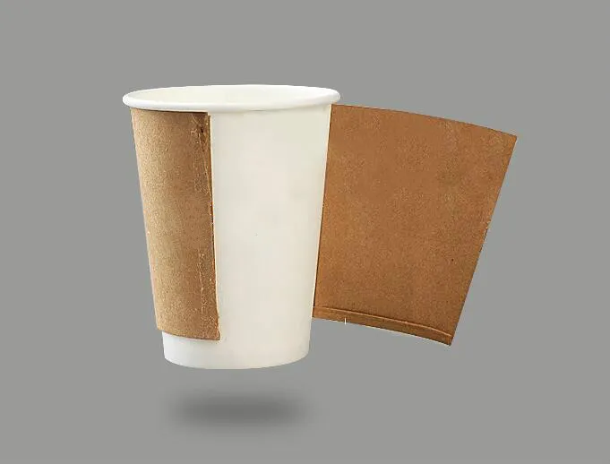 Copos descartáveis ​​copos de papel leite café canecas 12oz 8 oz copos Takeout embalado xícara de chá Recipiente de bebida quente One-off copo com tampas