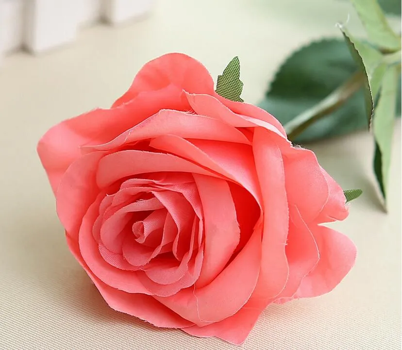 Roses artificielles en soie, nouveaux Styles, fleurs artisanales, fleurs au toucher réel, pour mariage, décoration de salle de noël, 9 couleurs, GA223