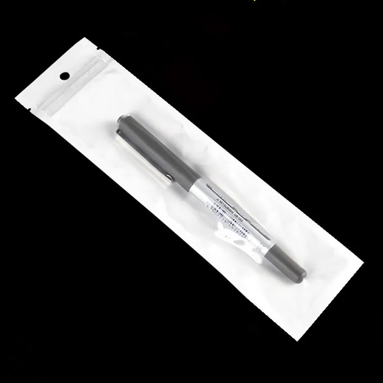 622см lot прозрачная белая жемчужная ручка Пластиковая полити -упаковочная сумка OPP Упаковка на молнии на молнии