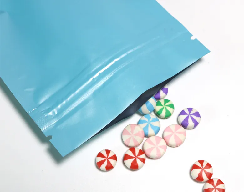 Multi Color Resealable Zip Mylar Bag Food Storage Aluminium Folie Väskor Plast Packing Bag Luktsäker Påsar Gratis frakt