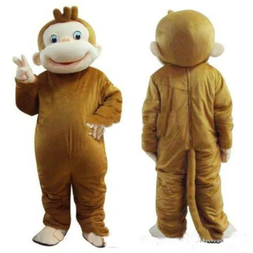 2018 Heißer Verkauf Curious George Monkey Maskottchen Kostüm Fancy Geburtstag Party Kleid Halloween Karneval Kostüm