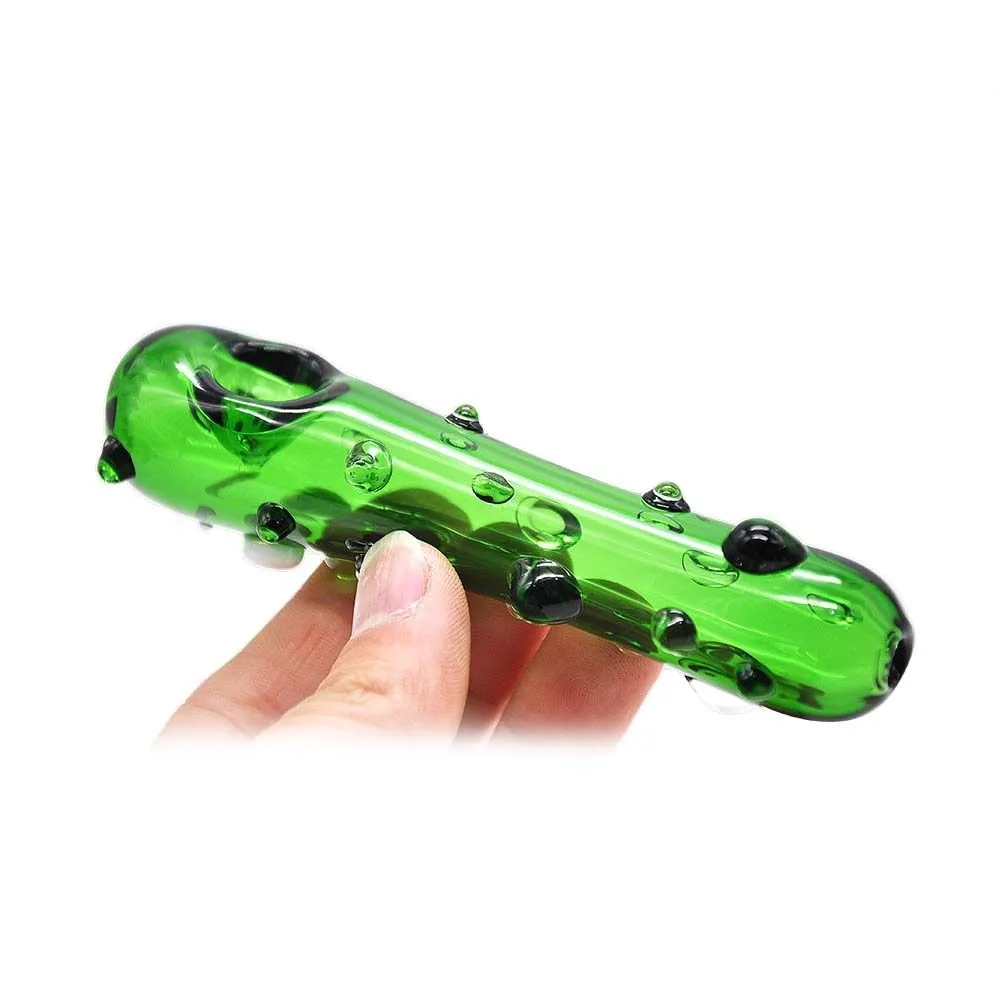 Funny Pickle Smoking Glass Pipe Cucumber Heady tobacco Hand Pipes pyrex colorful spoon Smoking Accessories for Cute gift