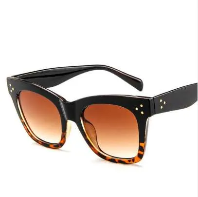 Rectangle lunettes de soleil femmes PC cadre dégradé lentille classique Rivet nuances femme homme mode lunettes UV400