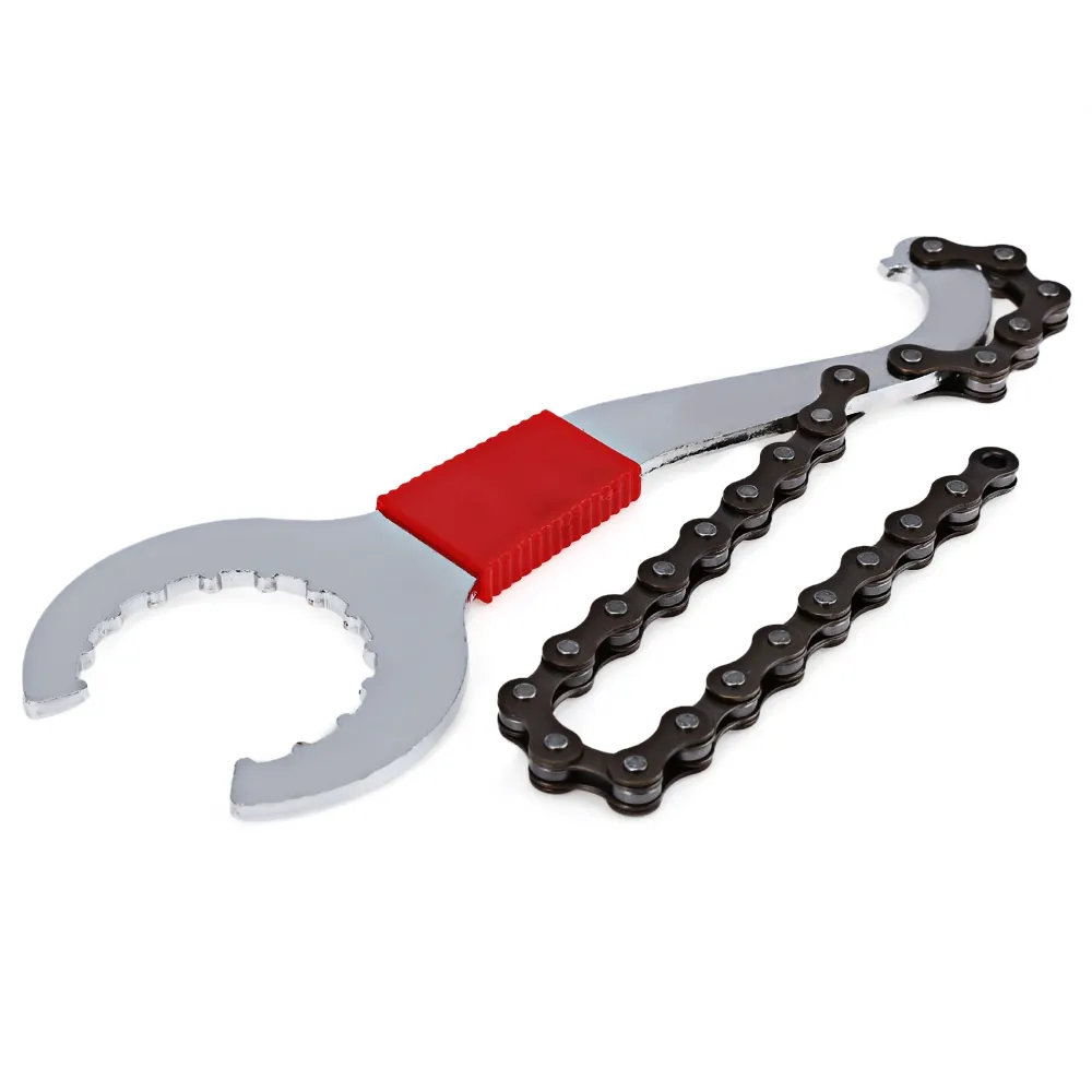 Bike Chain Whip Bottom Bracket Freewheel Wrench Repair Remover Tool High-carbon steel material, durable and timeproof.