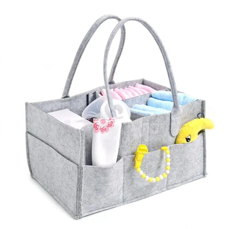 Bebe Couches Caddie Gris Couches Maternelles Poubelle Sac De Rangement Multifonction Grand Portable Voiture Organisateur De Voyage Feutre Panier Sac Du 7 3 Dhgate