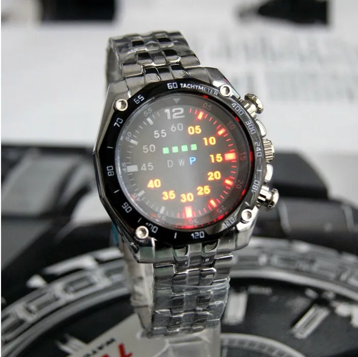 New TVG Mens Watch Stainless Steel LED Sport Watches Casual Wrist
