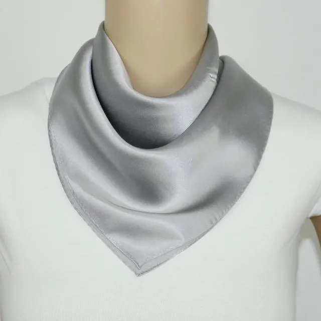 Nya män Kvinnor Solid Satin 100% Naturlig Silk Scarf Plain Long Square Scarves Sjal Wrap Neckerchiefs 12mm Tjock Unisex # 4059