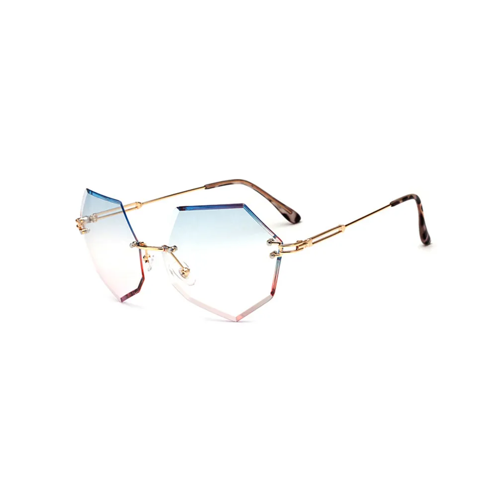 Lunettes de soleil sans cadre en forme de cœur, coupe diamant, pour hommes et femmes, en métal, ombre Outdorr, nouvelle collection 2018, 5530OLO