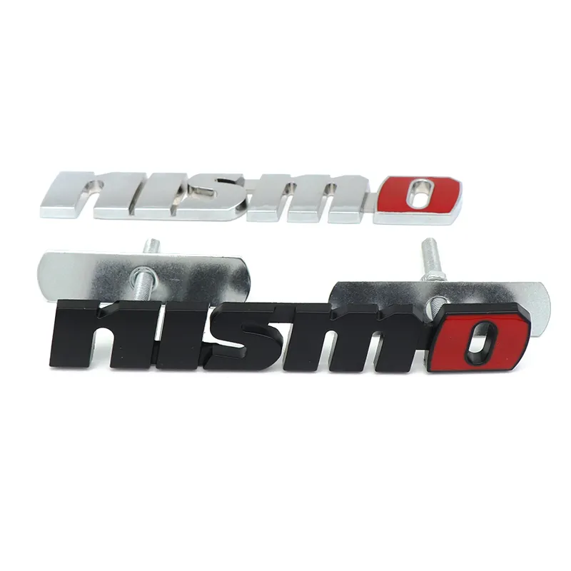 Chrome Nismo Auto Car Stickersフロントグリルバッジエンブレムカースタイリング
