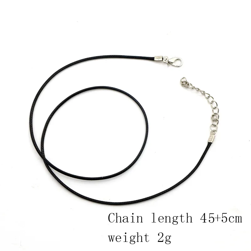 Black Braided Imitation Leather Cord Rope Necklace Chain with Lobster Claw for racelet Necklace and Jewelry Making 20 inches