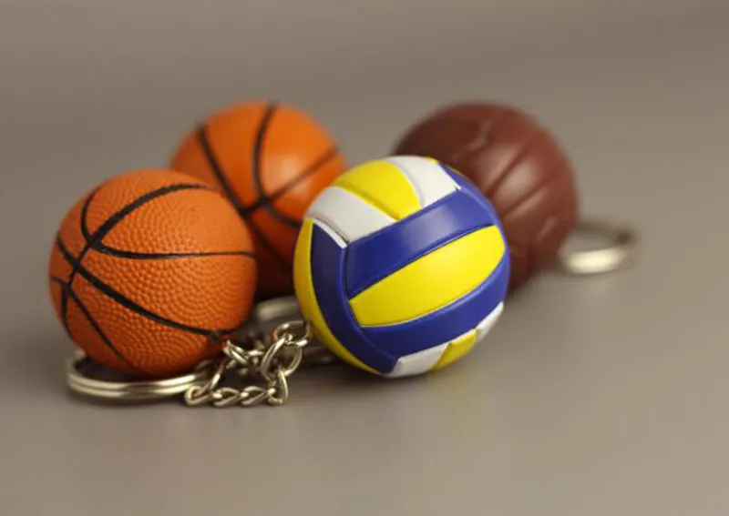 Cheap Football Basketball Baseball Table Tennis PU Keychain Toys, Fashion Sports Item Key Chains Jewelry Gift For Boys And Girls