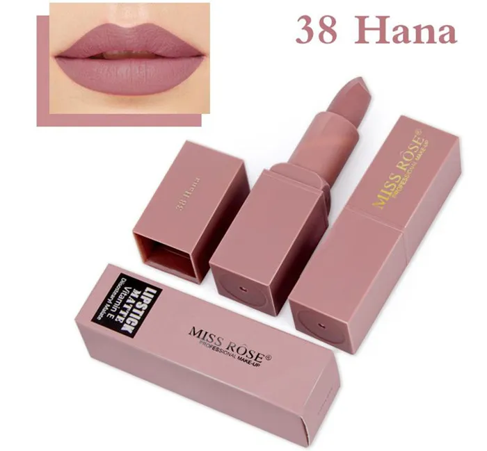 8 cores miss rose marca de maquiagem lip gloss batom matte batom cosméticos à prova d 'água nua