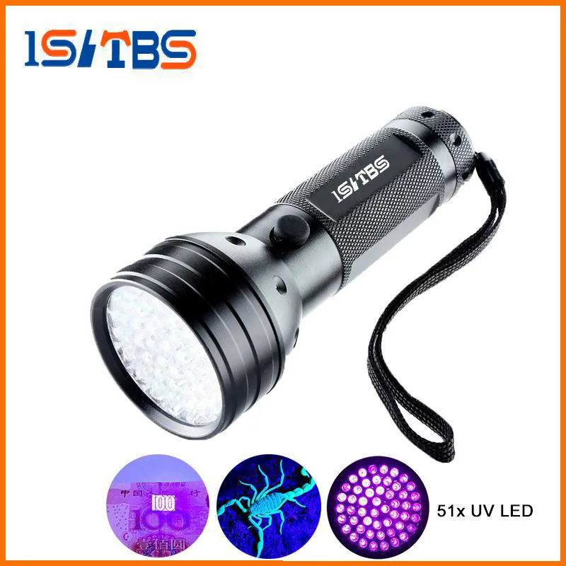 Linterna Led 51 Leds 395nm lámpara de luz ultravioleta Detector de luz negra para orina de perro manchas de mascotas y chinches