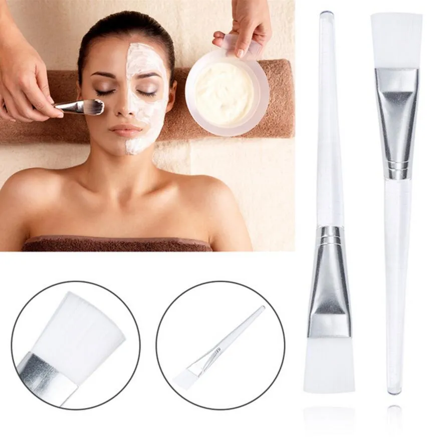 Facial Mask Brush Face Treatment Makeup Tool Mud Mask Applicator Brush with Clear Plastic Handle Skin Care