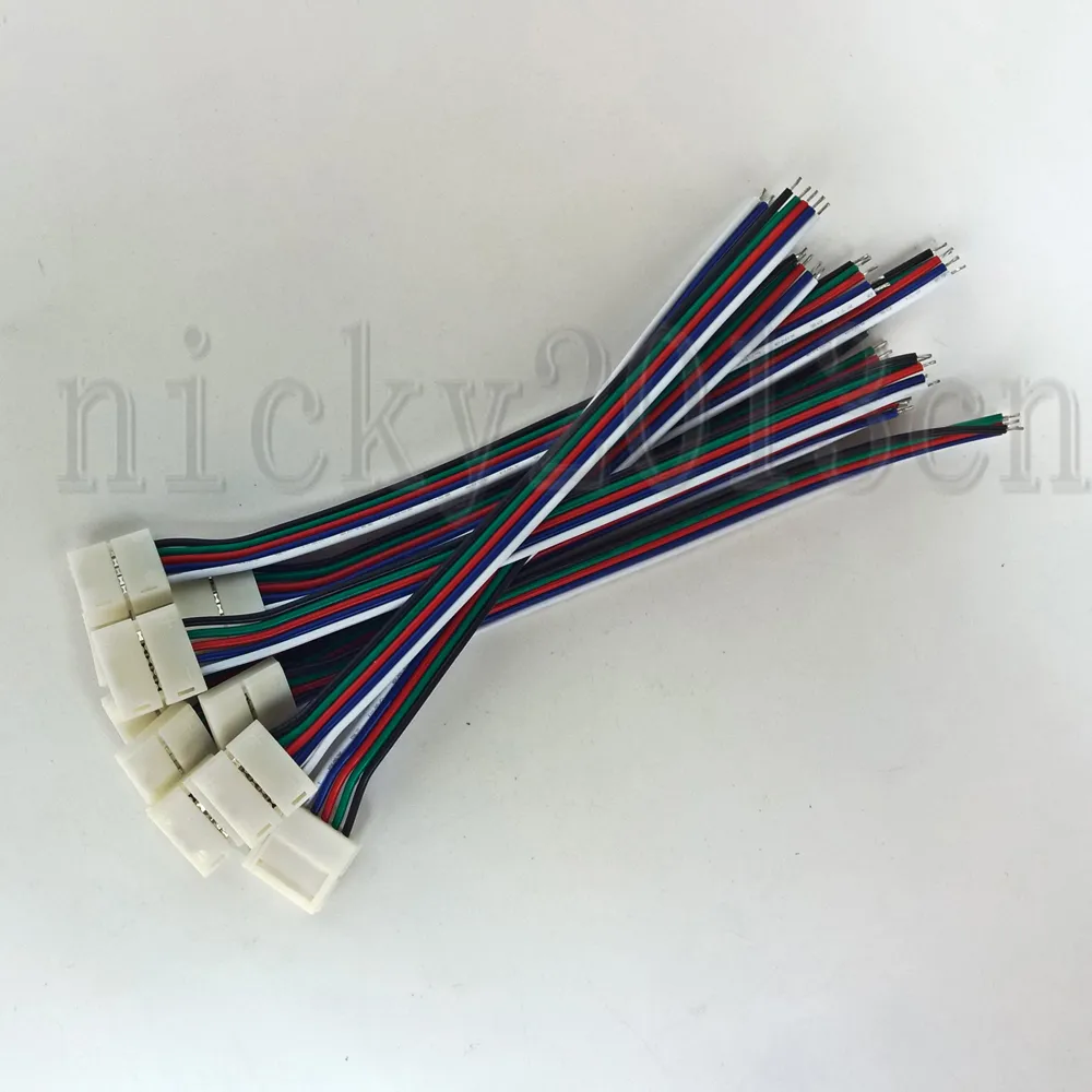 5PIN RGBW Connector Adapter Extension Draad Soldeerloze kabel enkele clip 12 mm breedte voor 5050 RGBW CCT LED Strip Licht