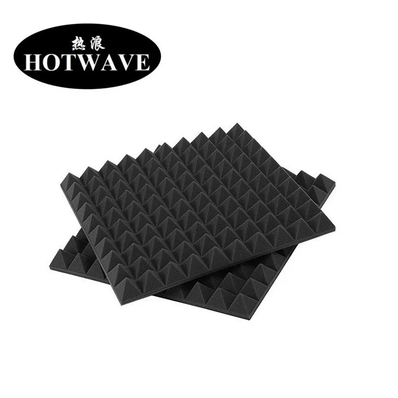 Hotwave 18pcs / lot 50 * 50 * 5 سنتيمتر تسجيل استوديو الهرم شكل الصوت تخفيض الصوت رغوة لوحة