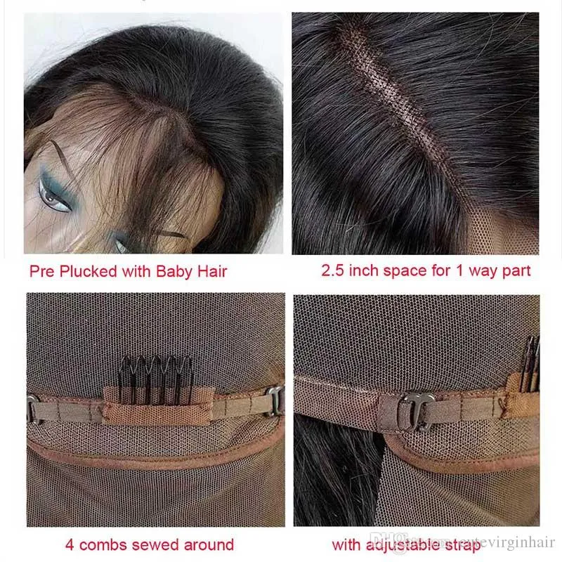 Prejuído Brazilian Human Human Hair Lace Front Wigs para Mulheres Negras Onda Corporal / Onda Solta Natural Steide Wigs Cor Natural Best Selling Itens