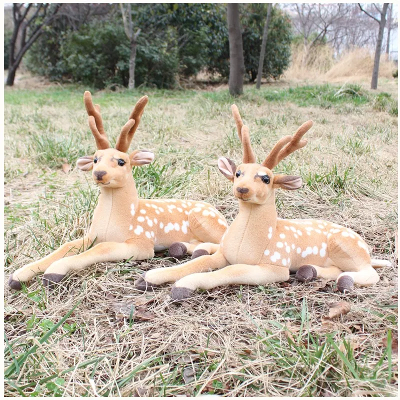 Dorimytrader Realistic Animal Deer Plush Toy Big Soft Simulation Animals Sika Deer Toys for Teaching Kids Gift pography props 12423992