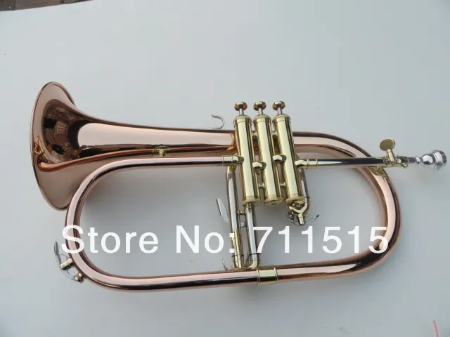 New OVES FH-200 Phosphor Copper Gold Lacquer Professional Flugelhorn Bb Trumpet Monel Valves Trumpet With Case