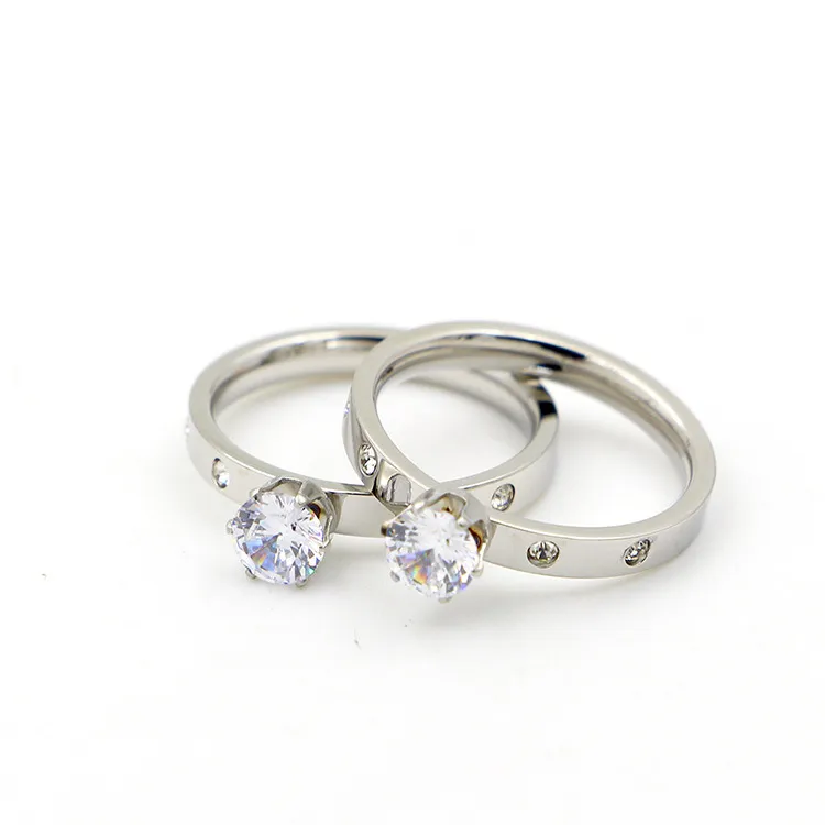 Anello in vero argento sterling 925 con diamante CZ stile moda Anello nuziale Gioielli di fidanzamento per le donne7472025