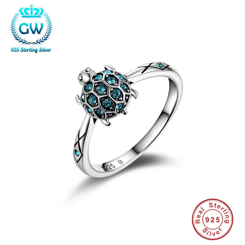 925 Silver Turtle Ring Cute Fashion Jewelry Turtle Ring For Women Young Girl Child Gifts Fit Wedding Engagement Ring S18101607