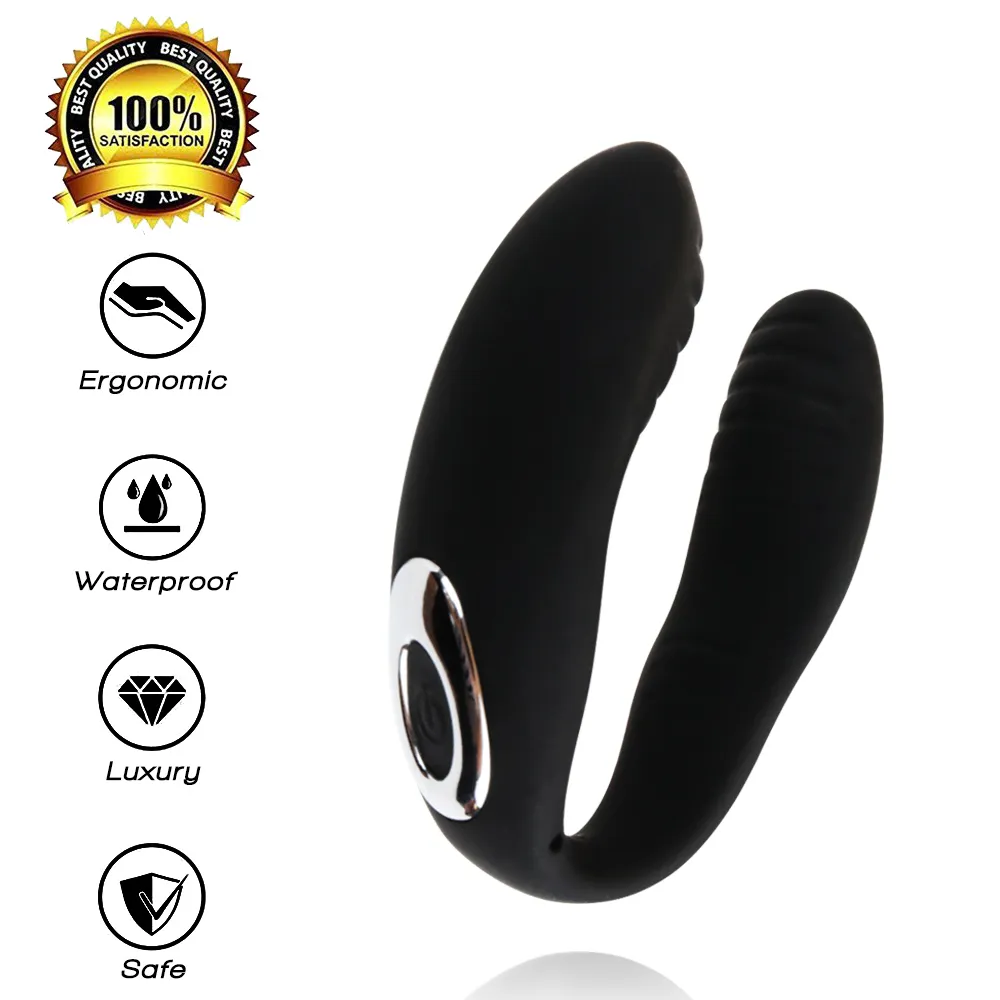 Impermeable U Tipo 10 Velocidad Vibrador Para Mujeres USB Recargable Punto G Estimular Vibradores Adultos Juguete Sexual para Pareja Producto Sexual Y18102906